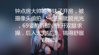 钟点房大帅哥带妹子开房，被摄像头偷拍，一进来就脱光光，69姿势互舔，张开双腿求操，后入大力猛顶，搞得舒服啊啊叫