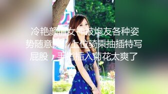  冷艳颜值女神被炮友各种姿势随意操，上位骑乘抽插特写屁股，手指插入菊花太爽了